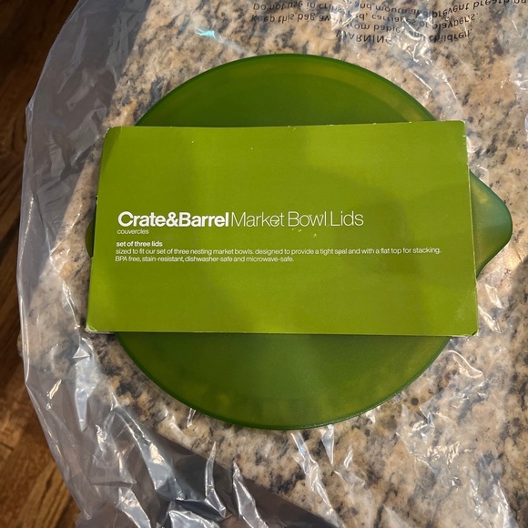 Crate & Barrell Market Bowl Lids x 2 - Picture 3 of 4